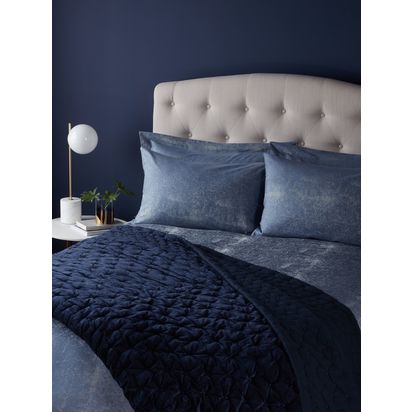 John Lewis Velvet Stitch Quilt Navy