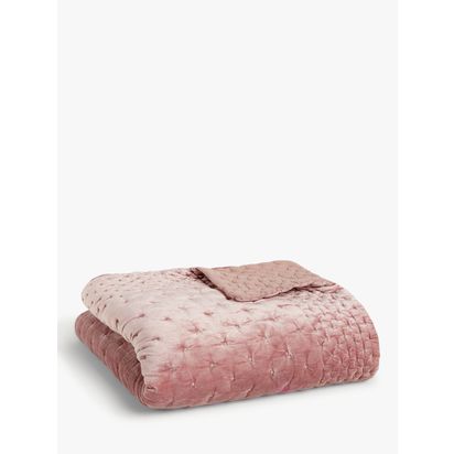 John Lewis Boutique Hotel Velvet Stitch Quilted Bedspread Rosa | Double