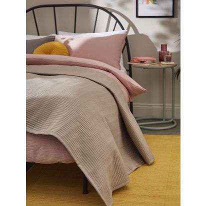 John Lewis ANYDAY Moda Bedspread Latte | L260 x W250cm