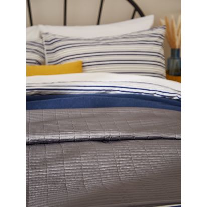 John Lewis ANYDAY Moda Bedspread Steel | L250 x W260cm