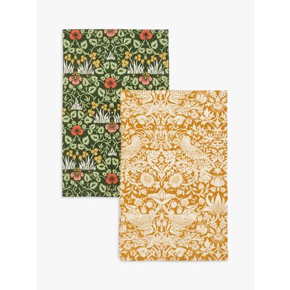 William Morris At Home Useful & Beautiful Tea Towels, Set of 2 Multi | H65 x W44.5cm