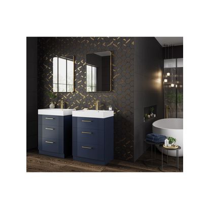 hib. Fusion Curve Bathroom Mirror Brushed Brass | H60 x W40 x D2.50cm