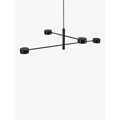 Nordlux Cylde 4 Arm Ceiling Light, Black Black | H22.25 x W8.5 x L89.6cm
