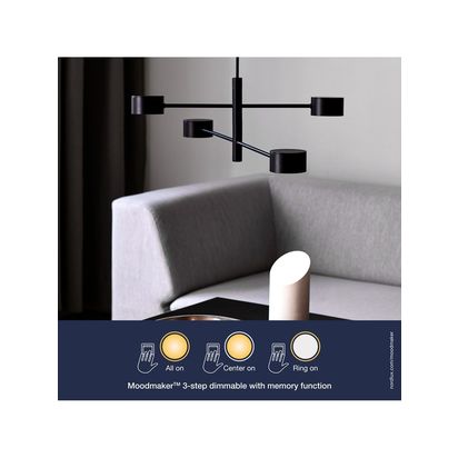 Nordlux Cylde 4 Arm Ceiling Light, Black Black | H22.25 x W8.5 x L89.6cm