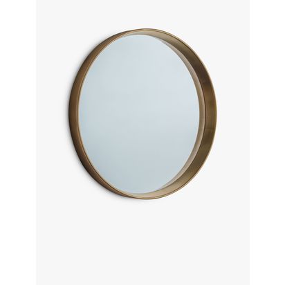Gallery Direct Ridge Round Wall Mirror, 95cm Gold | D9 x Dia.95cm