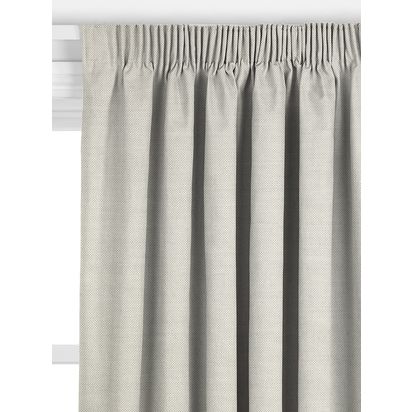John Lewis Cotton Jute Made to Measure Curtains or Roman Blind, Smoke Smoke | H20 x W20 x D148cm