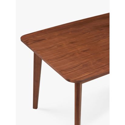 John Lewis Cara 6-10 Seater Extendable Dining Table, American Black Walnut Dark Brown | H75 x W200-300 x D95cm