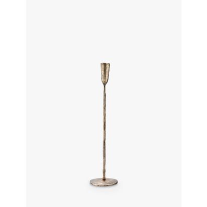 nkuku Mbata Dinner Candlestick Antique Brass | H40 x W9.50 x D9.50cm