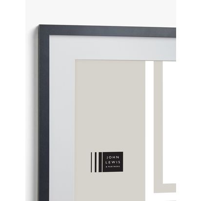 John Lewis Square Poster Frame & Mount, 16 x 16" (40 x 40cm) Black | H52.6 x W52.6 x D2.5cm