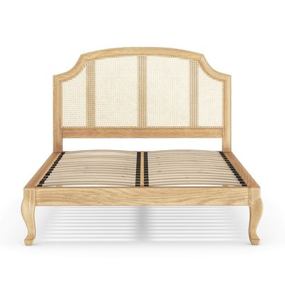 John Lewis Louis Woven Rattan Bed Frame, King Size, Oak Oak | H116.0cm * W155.0cm * D209.5cm