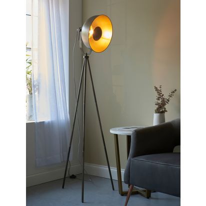 John Lewis Millhouse Floor Lamp, Brass Brass | H159 x Dia.65cm