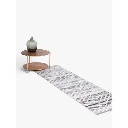 John Lewis Aztec Indoor/Outdoor Runner, L240 x W70 cm Grey | L240 x W70cm
