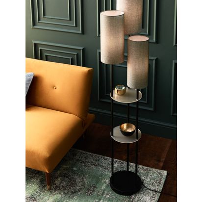 John Lewis Cluster Trio Shelf Floor Lamp Black | H172 x Dia.36cm