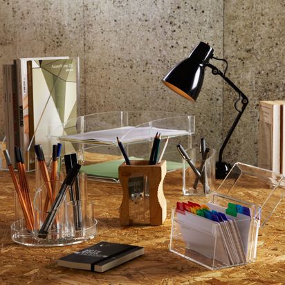 Osco Magazine Holder, Clear Clear | H30.5 x W9.5 x D26.5cm