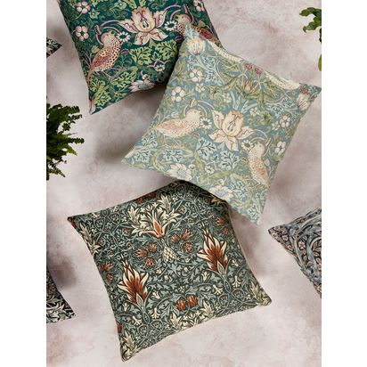 Morris & Co. Strawberry Thief Cushion Bright | 43 x 43cm
