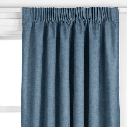 John Lewis Cotton Blend Made to Measure Curtains or Roman Blind, Loch Blue Loch Blue | W141cm x L30m
