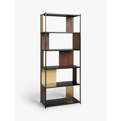 John Lewis + Swoon Brunel Shelving Unit, Brown Brown | H195 x W80 x D38cm