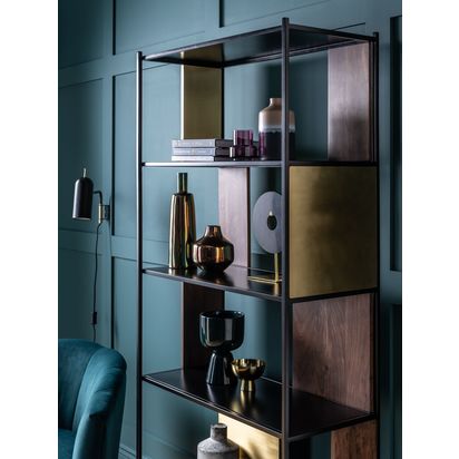 John Lewis + Swoon Brunel Shelving Unit, Brown Brown | H195 x W80 x D38cm