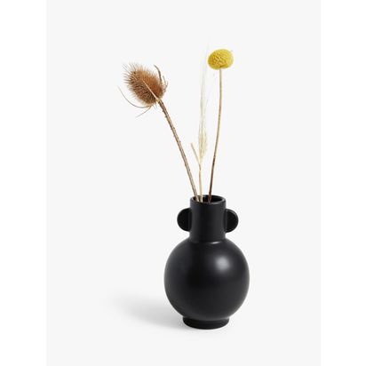 John Lewis Ear Stoneware Vase Black | H13.5 x Dia.9cm
