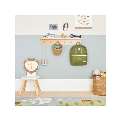 Great Little Trading Co Peg Rail with Shelf, Natural Natural | H11.5 x W72 x D11.45cm