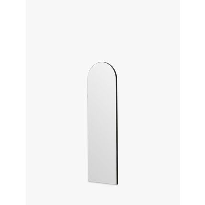 Yearn Delicacy Arched Wood Frame Wall Mirror, 100 x 30cm Black | H100 x W30 x D2cm