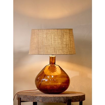 nkuku Baba Glass Lamp Base, Amber Burnt Amber | H33 x W33 x D33cm