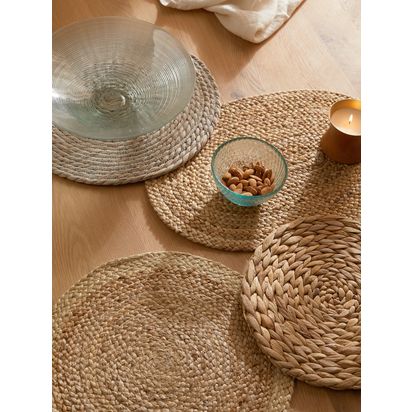 John Lewis Jute Oval Table Centrepiece Placemats, Set of 2, Natural Natural