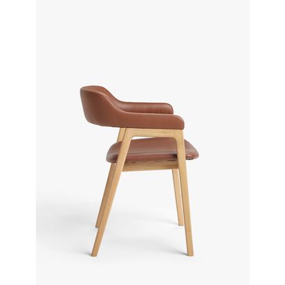 John Lewis Santino Dining Arm Chair Tan/Oak | H78 x W57.5 x D59cm