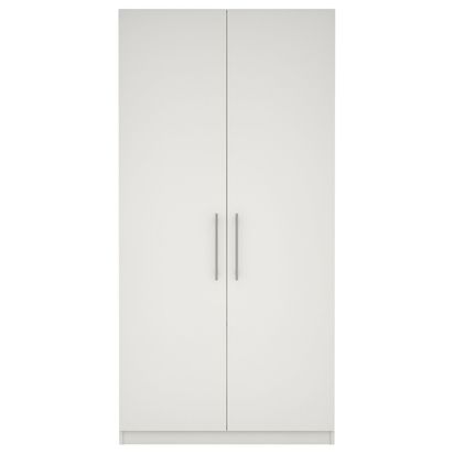 John Lewis ANYDAY Mix it T-bar Handle Double Wardrobe, Gloss White/Matt White