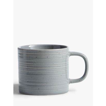 John Lewis Craft Speckle Glaze Mugs, Set of 4, 260ml Grey | H7.8 x W8.7 x D8.7cm