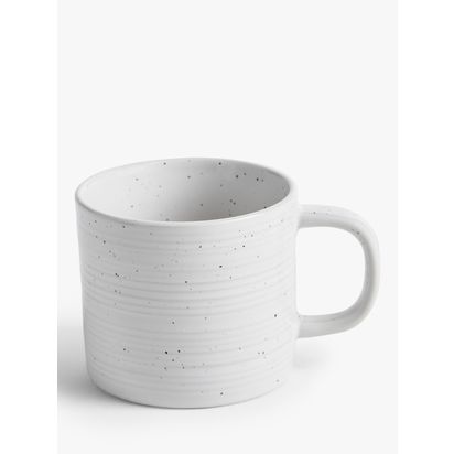 John Lewis Craft Speckle Glaze Mugs, Set of 4, 260ml White | H7.8 x W8.7 x D8.7cm