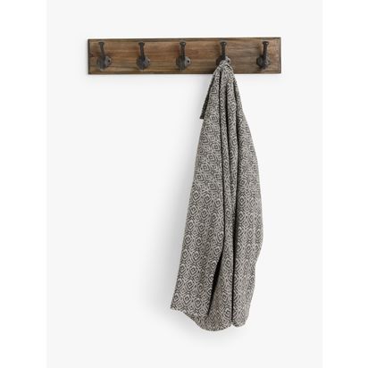 John Lewis Country Hanging Rack, 5 Hooks Brown | H13 x W9 x D65cm