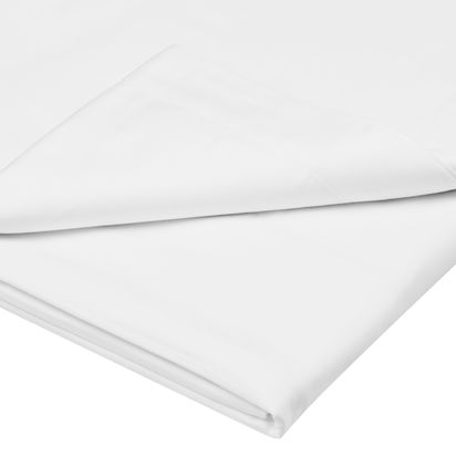 John Lewis Crisp & Fresh Egyptian Cotton Percale 200 Thread Count Flat Sheet White | L275 x W275cm