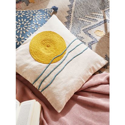 John Lewis ANYDAY Sunset Cushion, Ecru