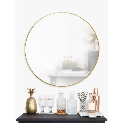 Umbra Hubba Round Metal Frame Wall Mirror, 86cm