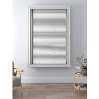 John Lewis Linen Rich Stripes Daylight Roman Blind, White/Black White/Black | W90 x Drop 140cm