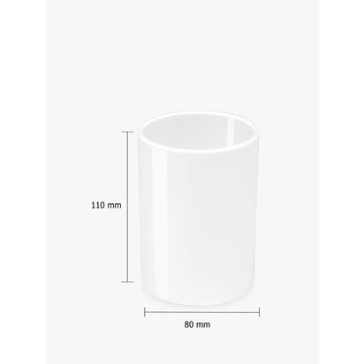 Osco Pen Pot, White White | H10.6 x W7.8 x D7.8cm