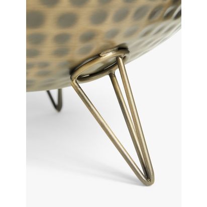 John Lewis ANYDAY Hammered Metal Floor Planter, Gold Gold | Small: H23 x Dia.24cm, Medium: H27.5 x Dia.28.5cm