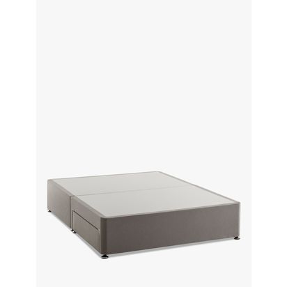 Silentnight Non Sprung 2 Drawer Divan Storage Bed, King Size Slate Grey | H200 x W150 x D38cm