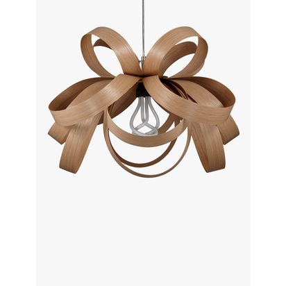 Tom Raffield Skipper Pendant Ceiling Light, Dia.62cm Oak | H40 x W62 x D62cm