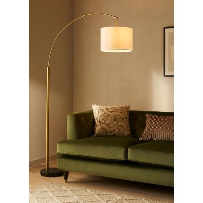 John Lewis Angus Arched Floor Lamp Brushed Steel | H200 x W33 x D109cm