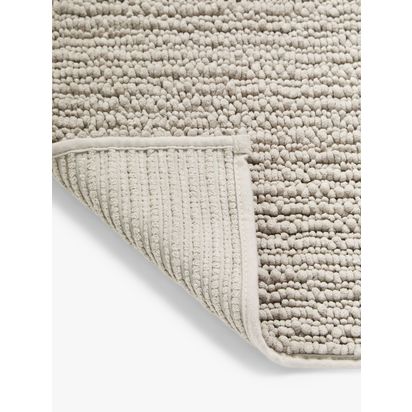 John Lewis Recycled Polyester Quick Dry Bobble Bath Mat Linen | H50 x W80cm