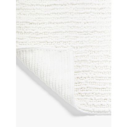 John Lewis Recycled Polyester Quick Dry Bobble Bath Mat White | H50 x W80 cm