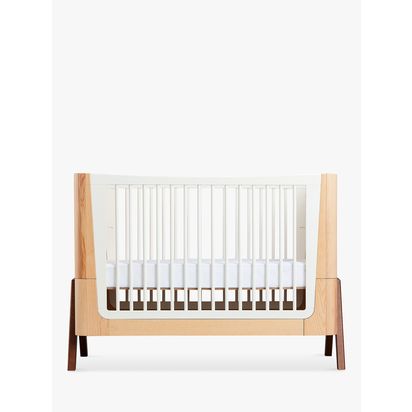 Gaia Baby Hera Cot Natural/Walnut | H93.4 x W61.4 x L124.4cm