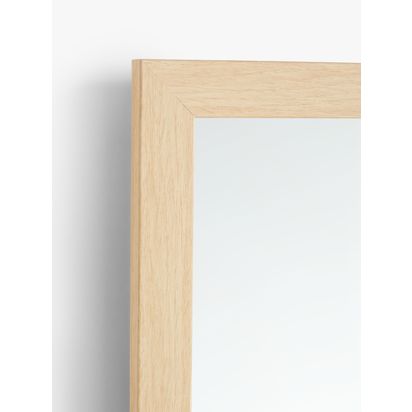 John Lewis Rectangular Wood-Effect Wall Mirror, 125 x 35cm, Natural Natural | 125 x 35 x 1.6cm