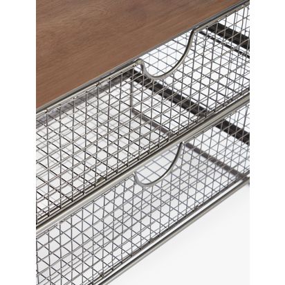 John Lewis Restoration Mesh Shoe Storage Bench Grey | H47 x W31 x D82cm