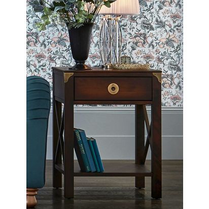 Laura Ashley Balmoral Side Table Chestnut Brown | H65 x W50 x D50cm