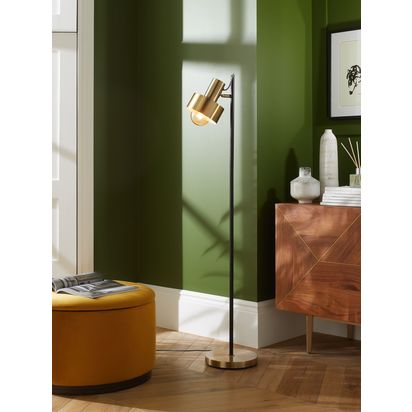 John Lewis Large Shelby Floor Lamp, Brass