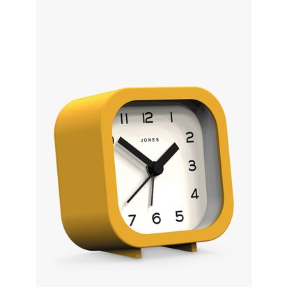Jones Clocks Bob Analogue Alarm Clock Yellow | H7.8 x W7.3 x D4.2cm