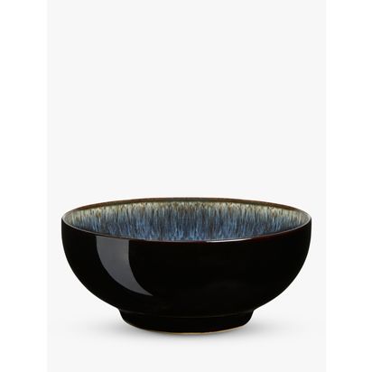 Denby Halo Stoneware Coupe Dinnerware Set, 12 Piece, Black/Multi Black/Multi | Dinner plate: Dia.26cm, Small plate: Dia.17cm, Bowl: Dia.17cm